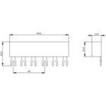 3-фазна шина, модульна відстань - 45мм, для 2-х автоматичних вимикачів - Зображення 2